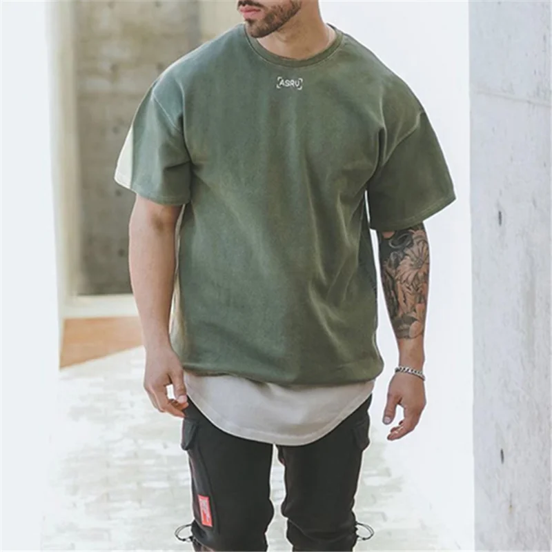 Novedad de verano camisetas informales europeas y americanas Camiseta con estampado letras holgadas para hombre cam | Мужская одежда