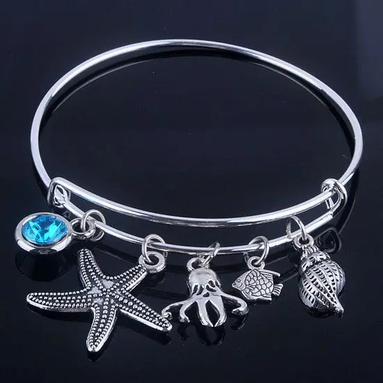 Новый Регулируемый Расширяемый Браслет из проволоки диаметр 65 мм посеребренный