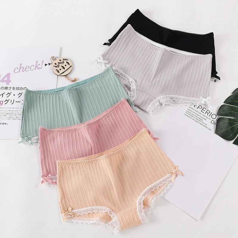 Новые бесследные кружевные женские трусики сексуальные боксеры из чистого