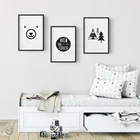 Черно-белый медведь палатка стрела скандинавские плакаты принты мультфильм ребенок Настенная картина на холсте настенные картины украшение для детской комнаты