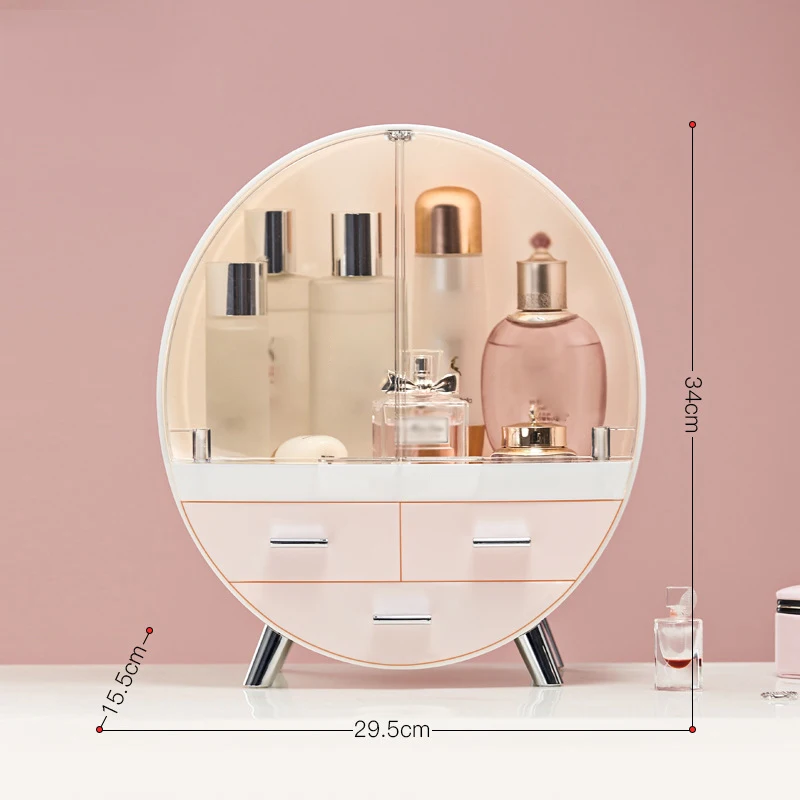 

Hot Makeup Storage Box Cosmetic Organizer Dust Proof Display Cases For Bathroom Vanity Countertop