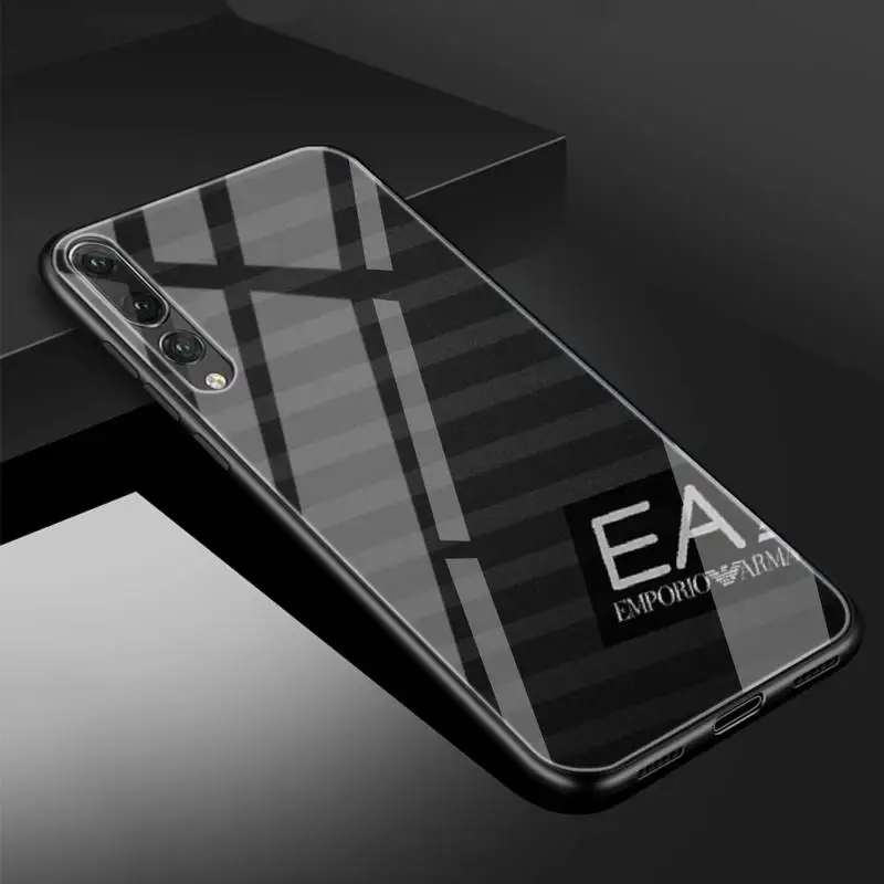 

Italian Brand A-Armani Authentic Phone Cases Tempered Glass For Huawei P9 10 10plus 20 30mate9 10 20 Honor8X 9 10 V10 Nova3I 5