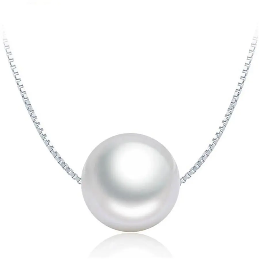 

Top Quality Stainless Steel Necklace 12mm/14mm Pearl Beads Pendant Jewelry Woman Necklace pendant Free Gifts