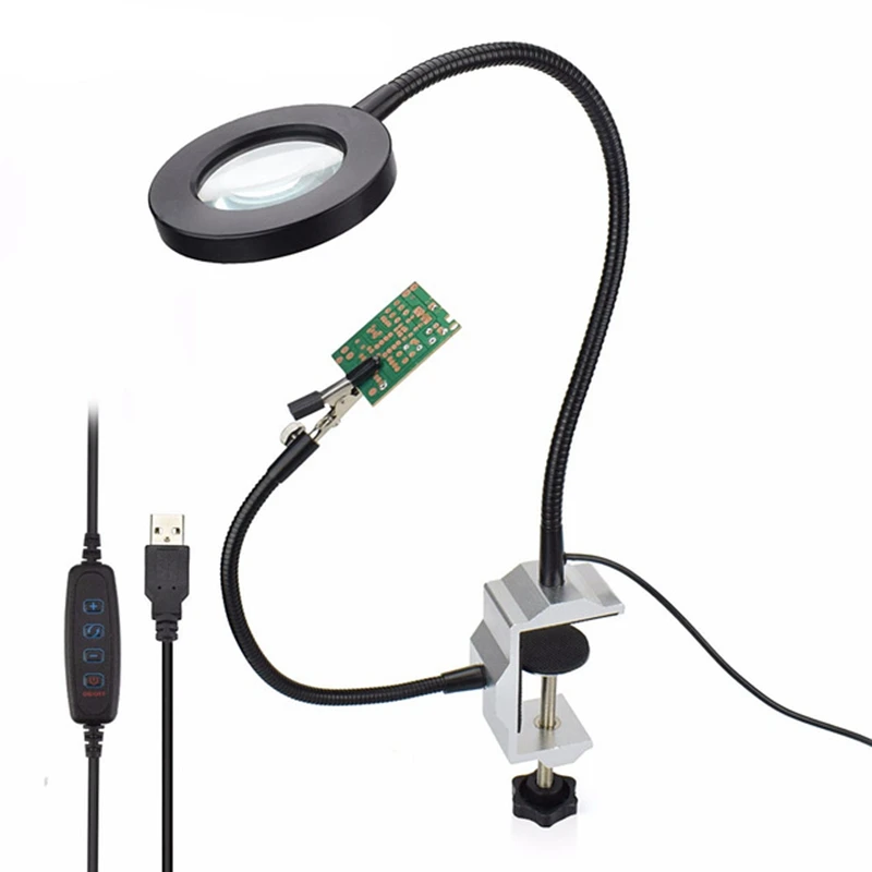 USB 3X увеличительное стекло Рабочий светильник сварочный Утюг Поддержка тиски