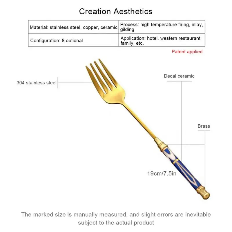 

Kitchen Dessert Forks Luxery Stainless Steel Dinner Fork Gold Dessert Fork With Long Handle For Western Canteen Home