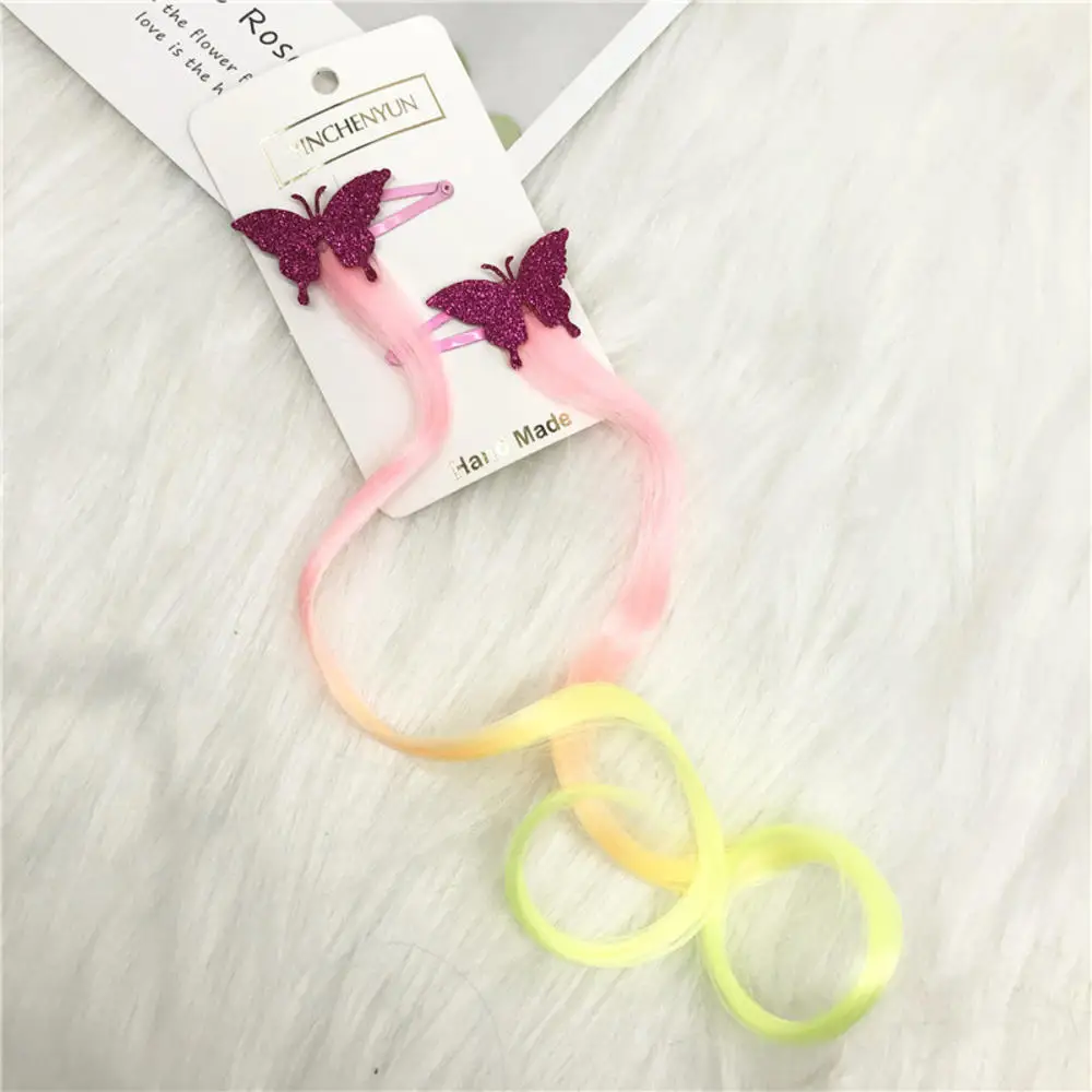 Новые Красивые градиентные красочные парики для девочек шпильки волос заколки в