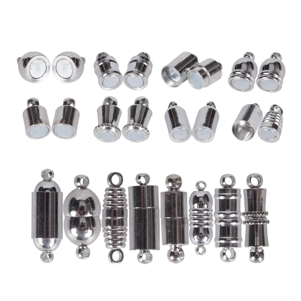 

10Pcs/Lot Strong Magnetic Clasps DIY Bracelet Necklace Connectors Findings Magnetic Buckle End Caps For Jewelry Making Supplies