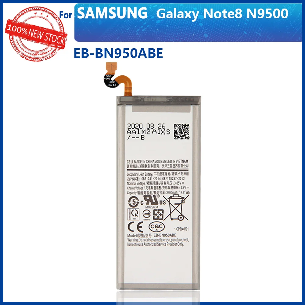 100% Оригинальный 3300 мАч EB-BN950ABE для Samsung Galaxy Note 8 N950 SM-N950F N950FD N950U/U1 N950W N950N N9500 Note8