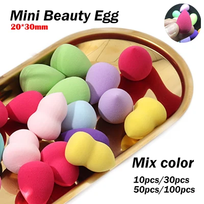 

Оптовая продажа 10/30/50/100 шт Мини Красота яйцо мелкие капли воды буфами на рукавах с воздушной подушкой; Макияж яйцо Супер мягкая ткань и краси...