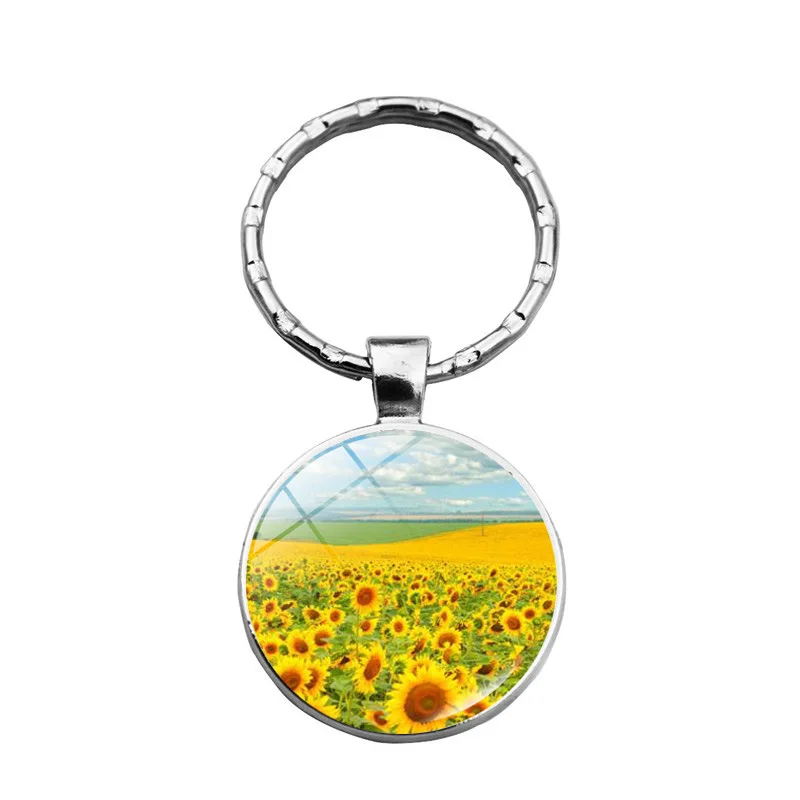 WG 1pc Fashion Sunflower Keychain Keyring Pendant Time Gem Metal Jewellry Accessories Creative Gift | Украшения и аксессуары