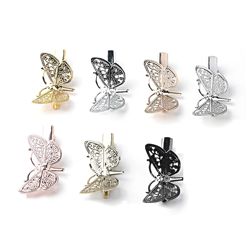 

10pcs 36*26mm Butterfly Hair Clips Barrettes for Women Wedding Hairpins Jewelry Making Accessories