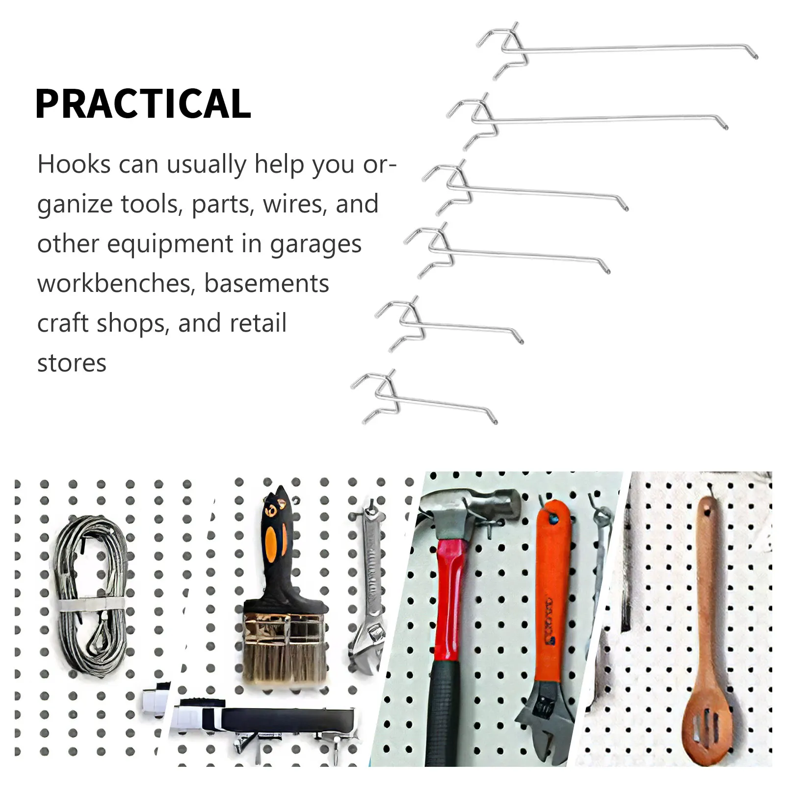 6 шт. крючок для отверстий железный настенный вешалка доски инструмент