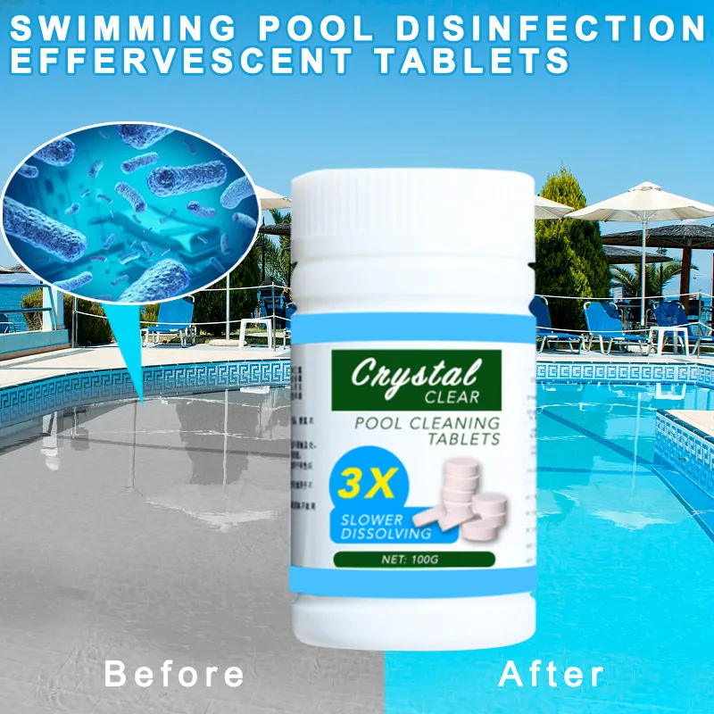 

100 Pcs Pool Cleaning Tablet Safe Long Lasting for Swimming Pool _WK