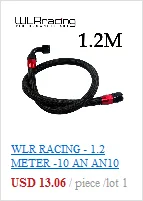 WLR RACING-1 метр 10 AN AN10 нейлоновый плетеный шланг для масла и топлива+ AN10 прямой поворотный фитинг+ 90 градусов Поворотный фитинг