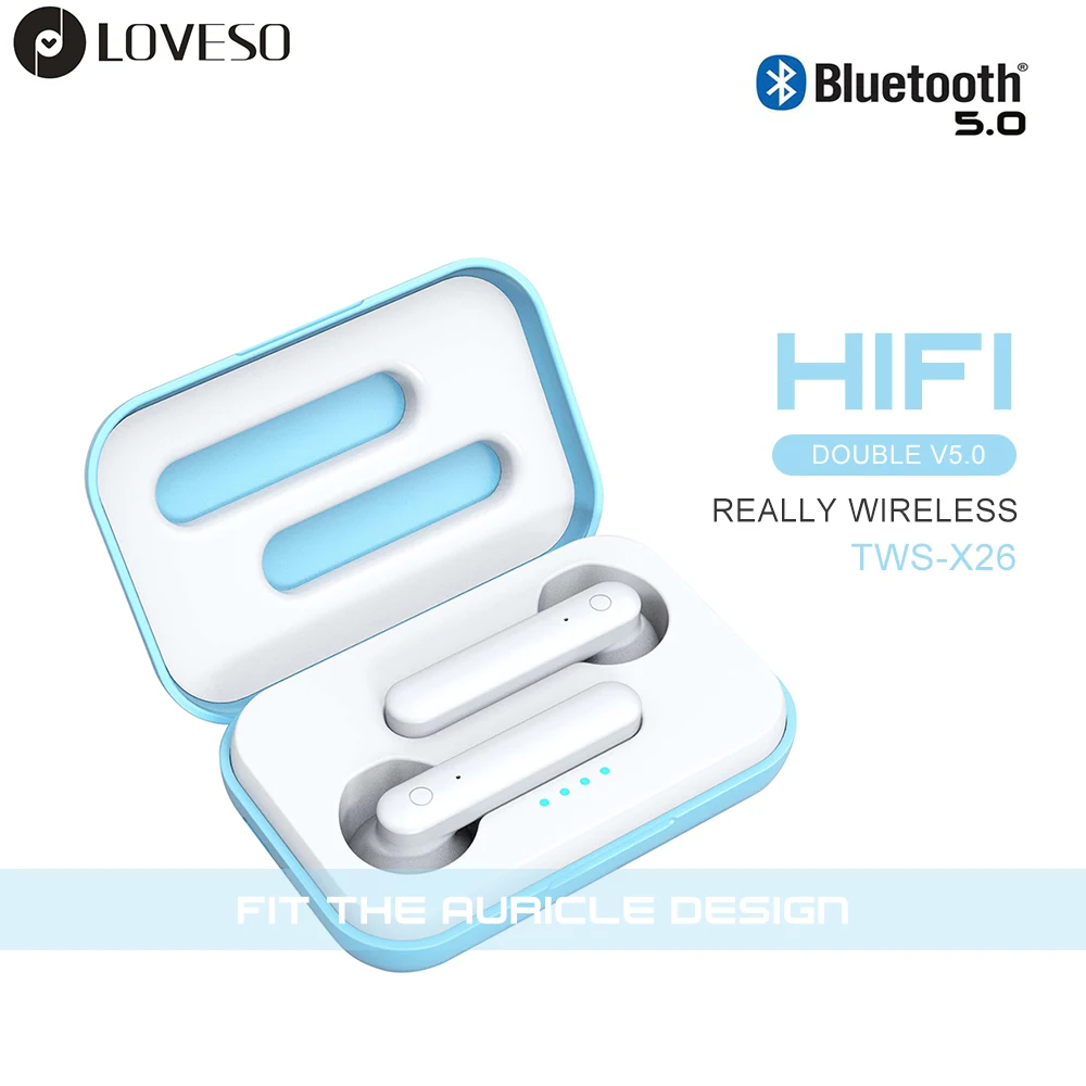 LOVESO X26 TWS Bluetooth наушники спортивные Hi Fi стерео беспроводные сенсорные с зарядной