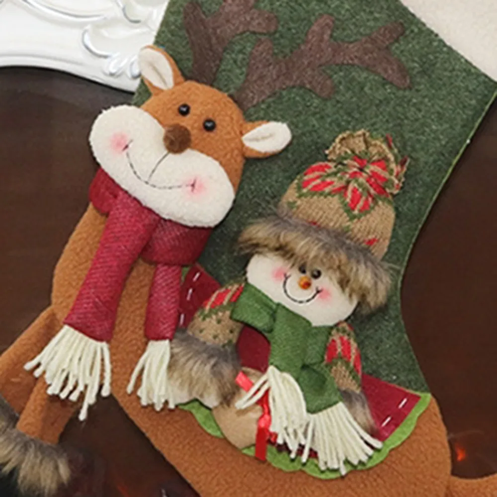 Рождественский носок украшение Подарочный мешок носки конфеты сумки с Санта