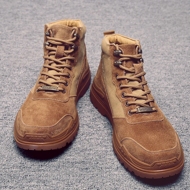 

2020 High Quality Fashion Winter Men's Martin Boots Warm Work Boots Lace Up Men's Retro Style Boots Round Toe High-Top Shoes