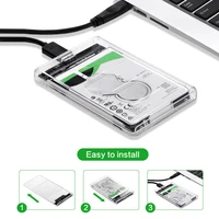 2 5 inch transparent hdd ssd case sata iii to usb 3 0 hard drive disk enclosure support 6tb mobile external hdd for laptop pc