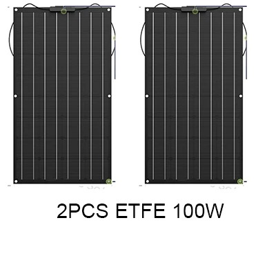 ETFE SOLAR PANEL ETFE Гибкая солнечная панель 100 Вт 200 Вт полу система Комплект черный класс-а солнечная моно кристаллическая солнечная батарея 12 В или 24 В dc панель s 100 Вт - Цвет: ETFE SOLAR PANEL