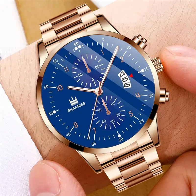 2019 Мужские Роскошные наручные часы с ремешком из нержавеющей стали кварцевые