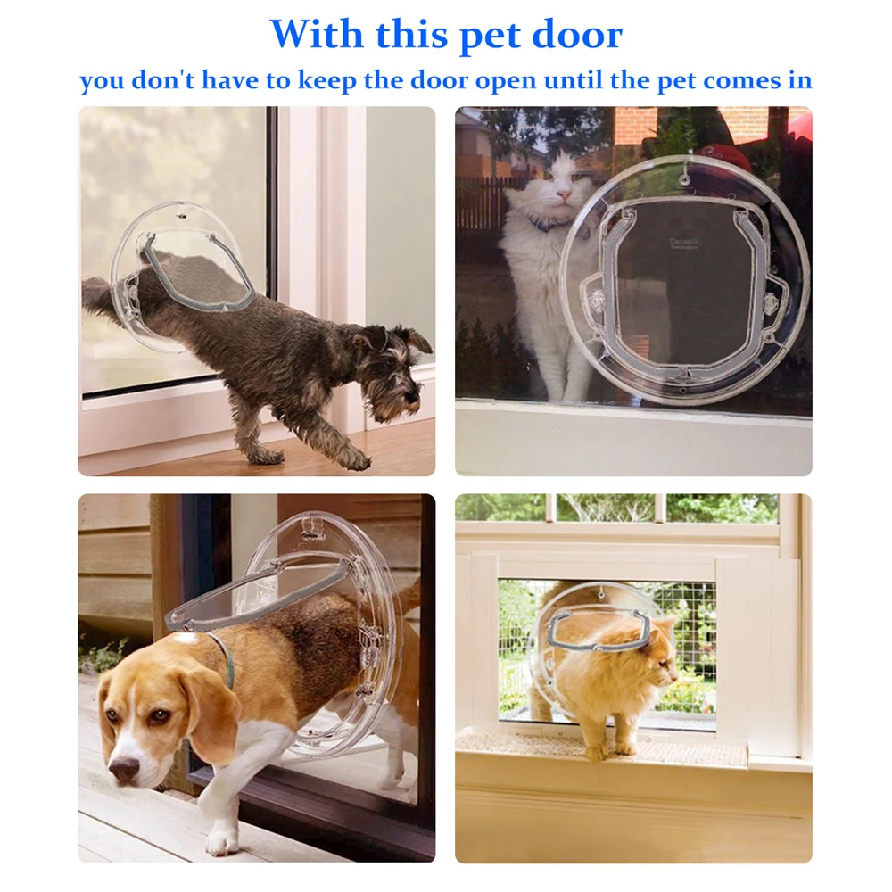 

Controllable Two-Way Access Dog Door Cat Door Pet Door Round Plastic Cat Door Dog Door Crawling Hole Household Pet Supplies