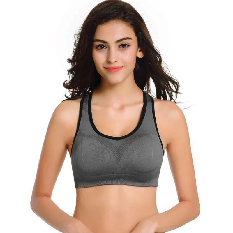 

2021 Bras For Women Seamless Breathable Elastic Padded Fitness Underwear Wirefree Push Up Gathering Full Cup Bralette 2021