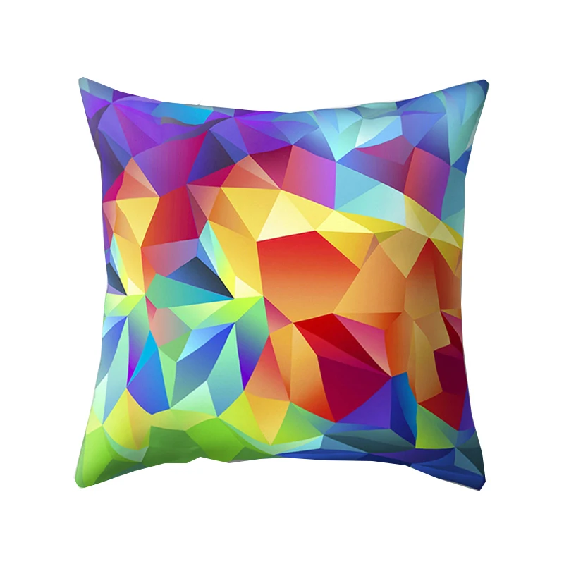 

Fashion Rainbow Pillow Case Cushion Cover Cushion Colorful Geometric Polyester Decor for Home Car Sofa Pillow Cover 45*45cm