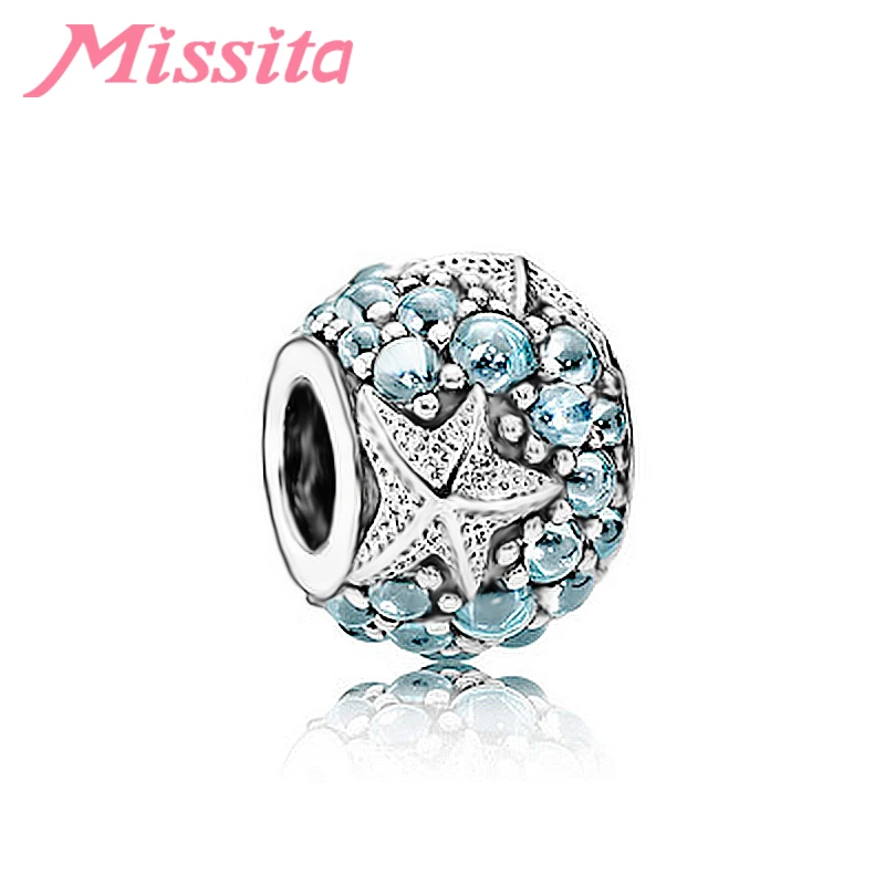 MISSITA модный Океанский синий морской звезды бисер Подходит Pandora оригинальный Шарм