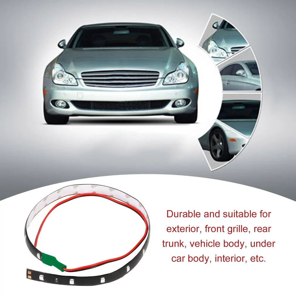 Водонепроницаемый 30 см 15LED супер яркий гибкий ленточный светильник дневные