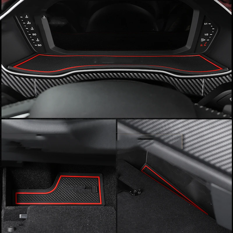 15 шт. для Audi Q3 2019 2020 Новый интерьер Non slip слот коврик двери стакана воды коврики