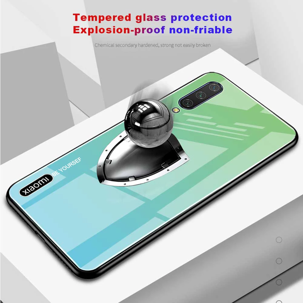 Для Xiaomi mi A3 чехол mi A3 Lite чехол из закаленного стекла Бампер Мягкий Силиконовый ТПУ чехол для Xiaomi mi A3 чехол mi A3 чехол Funda