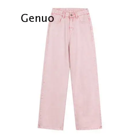 

Jeans Women Mopping Denim Trousers Fashion Kpop High Waist Chic Streetwear Pink Students Vintage Harajuku Loose Stylish