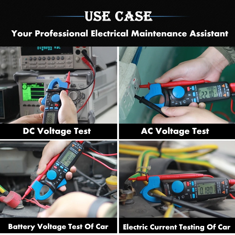 

Mini Digital Clamp Meters Pocket Digital Clamp Meter Multimeter BSIDE DC/AC Current 100A 1mA Tester