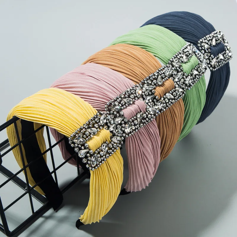 

Decai New Solid Color Headband Knot Hair Hoop for Women Simple Cotton Fabric Cross Pearl Girls Hairband Hair Accessories