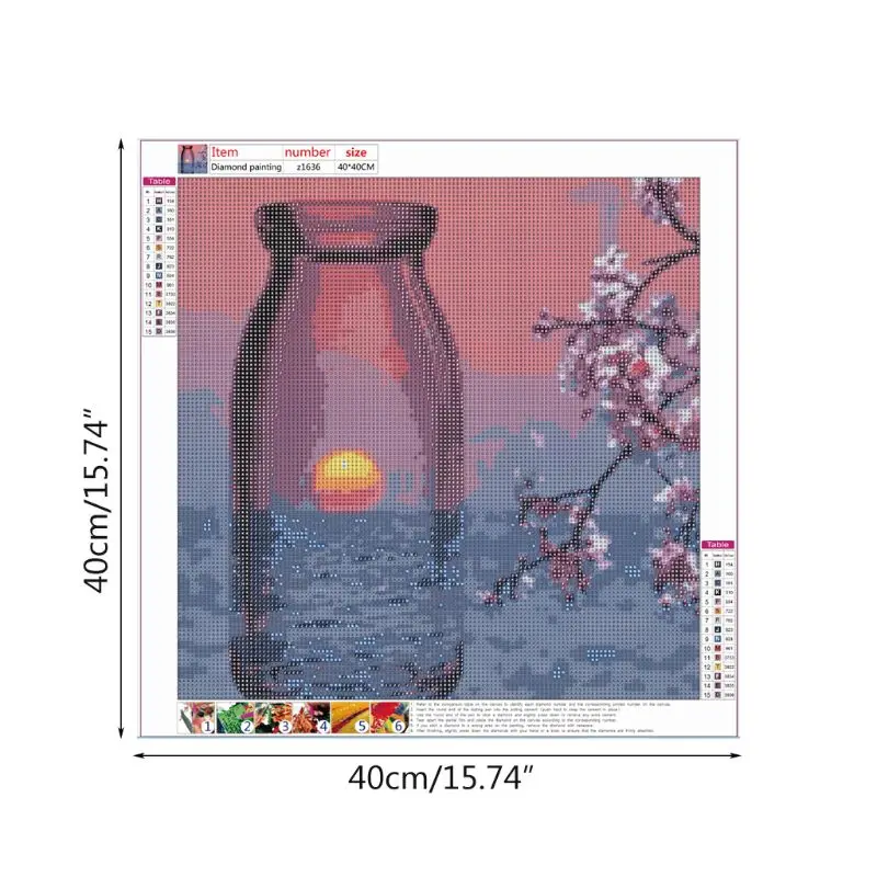 

5D Diamond Painting Beach by Number Kits Painting Cross Stitch Full Drill-16x16