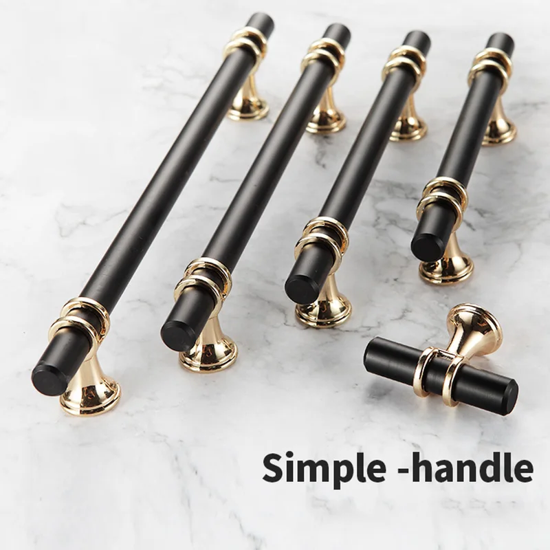 Простота современный черный золотой мебельный шкаф ручка светильник роскошный