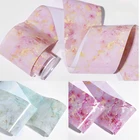 Мраморная серия, фольга для ногтей, цветущая розовая синяя бумага, переводная наклейка для дизайна ногтей, наклейки, украшения, 4*100 смрулон