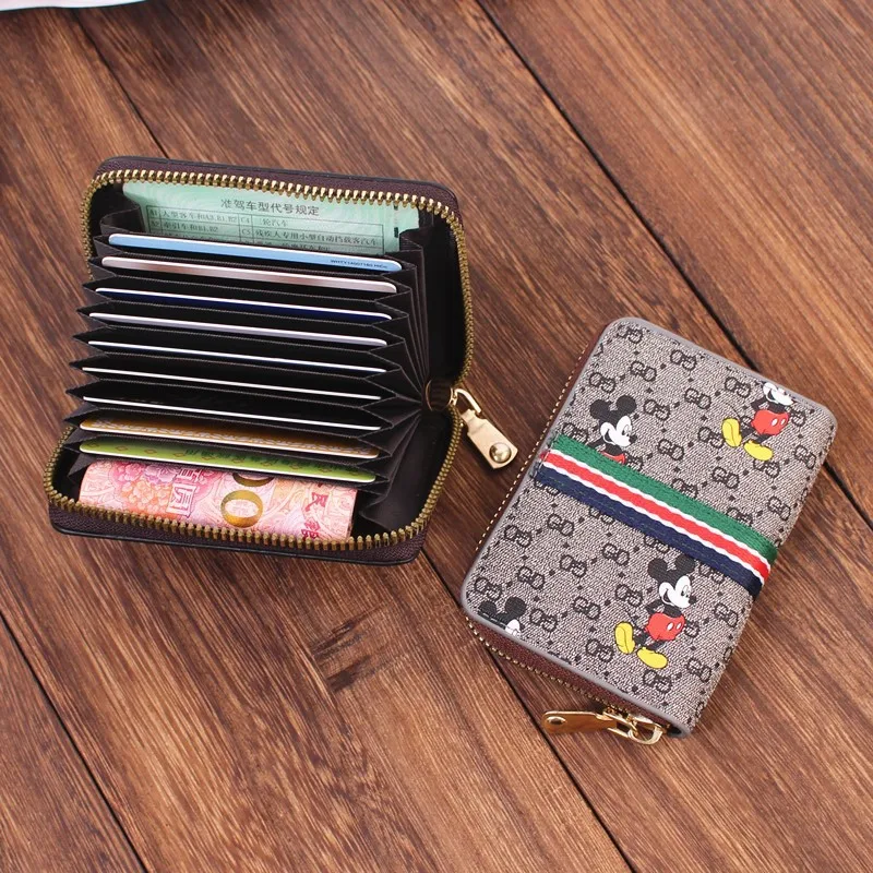 

Disney Minnie Function Card Case Business Card Holder Men Women Credit Passport Card Bag ID Passport Card Holder Wallet