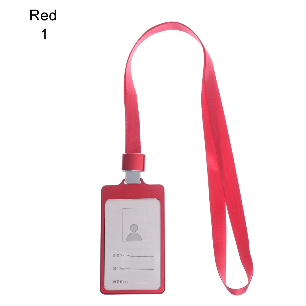 style 3-red 1 Алюминиевый сплав держатель для карт имя работника ID карта Обложка металлический рабочий сертификат удостоверение личности значок ID Бизнес чехол - Цвет: style 3-red 1