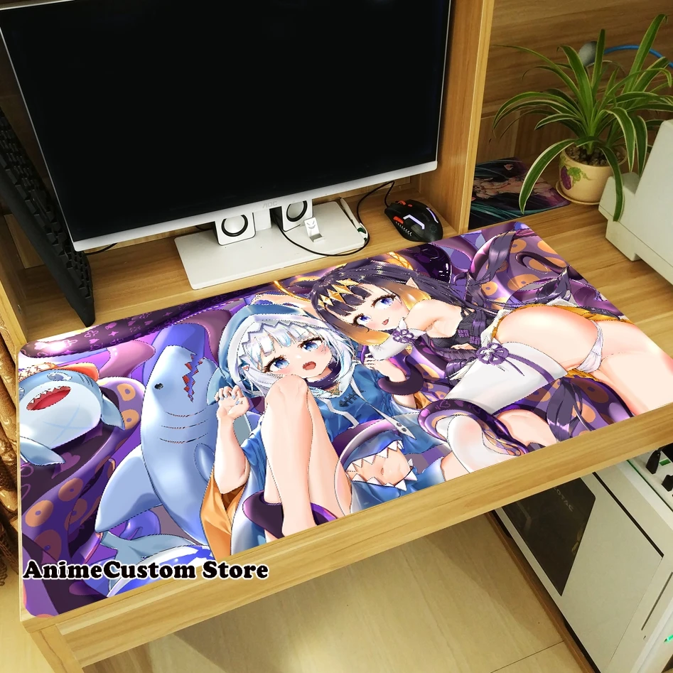 

Anime Hololive Ninomae Ina’nis Gawr Gura Thicken Mouse Pad Laptop Mice Mat Tabletop Keyboard Mat Anti-Slip Playmat Cosplay Gift