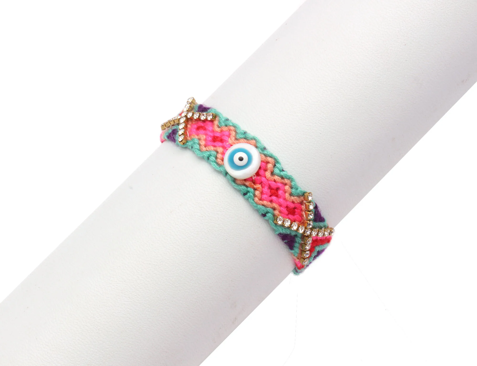 Boho Shell сглаза X Крест Кристалл тканый браслет дружбы для женщин мужчин хиппи