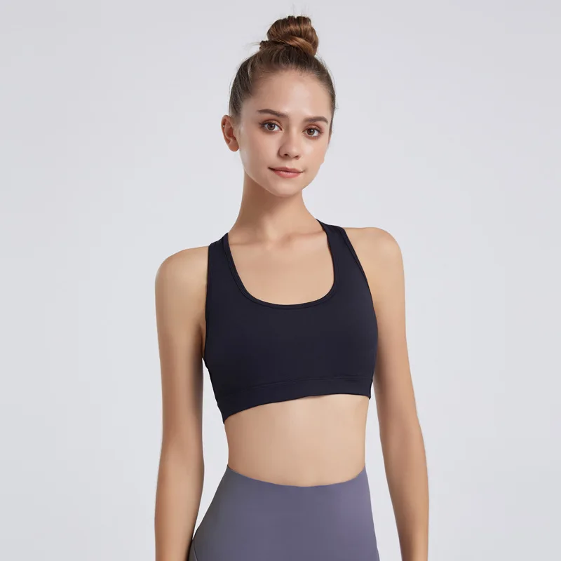 

Summer Sexy Sports Underwear Ladies Yoga Vest Breasted Double Shoulder Strap Sports Bra Adjustable Beauty Back Crop Top Bras