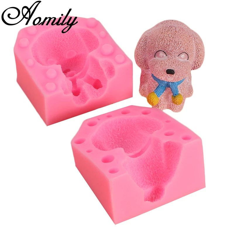 

Aomily Teddy Dog Handmade Fondant Cake Mold Cartoon Decorating Sugar Craft Chocolate Moulds Tools Silicone Molds Baking Supplies