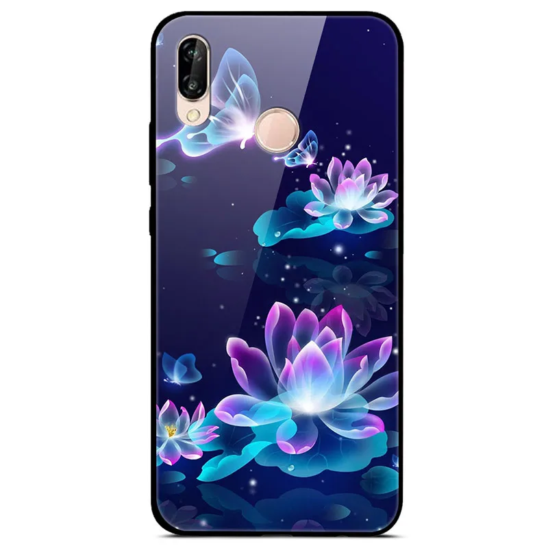 Закаленное стекло Чехол для Huawei P20 Lite Чехол Жесткий ПК Красочный чехол для Huawei P20 Pro Бампер Чехол для телефона P 20 P 20 Pro Lite Coque - Цвет: 3