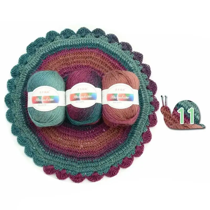 G32A мягкой камвольной пряжи градиентной радужной расцветки Цвета DIY Детская