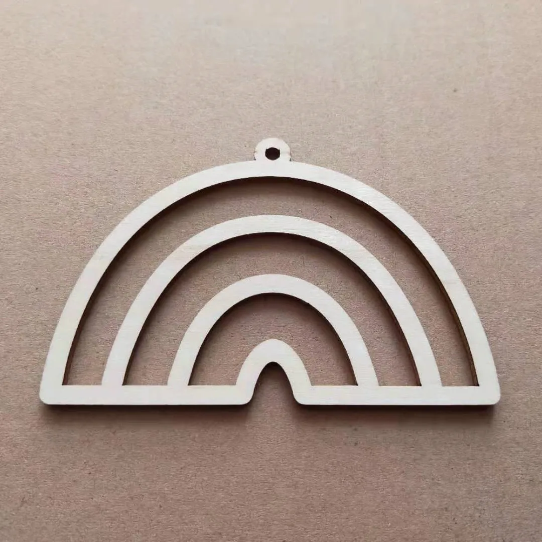 Горячая распродажа лазерная резка деревянная Радуга Незавершенное подвесное
