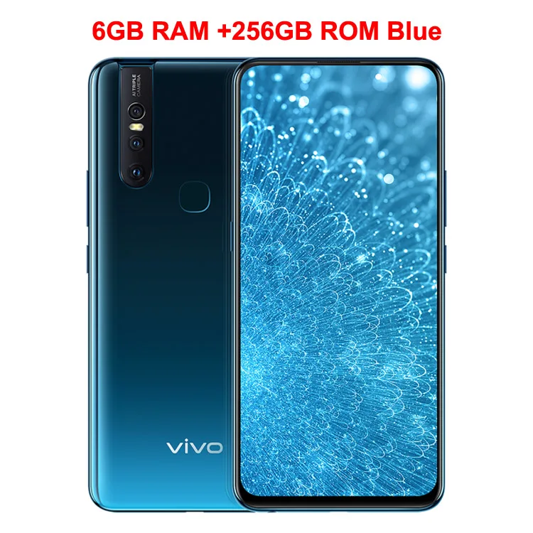 Blue 6GB 256GB Vivo S1, мобильный телефон, 6,53 дюймов, экран, 6 ГБ ОЗУ, 256 Гб ПЗУ, Helio P70, четыре ядра, Android 8,1, три камеры, 3940 мАч, смартфон - Цвет: Blue 6GB 256GB
