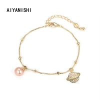 aiyanishi 18k gold filled pearl bracelets planet pearl bangles women natural freshwater pearls bracelets jewelry lovers gifts