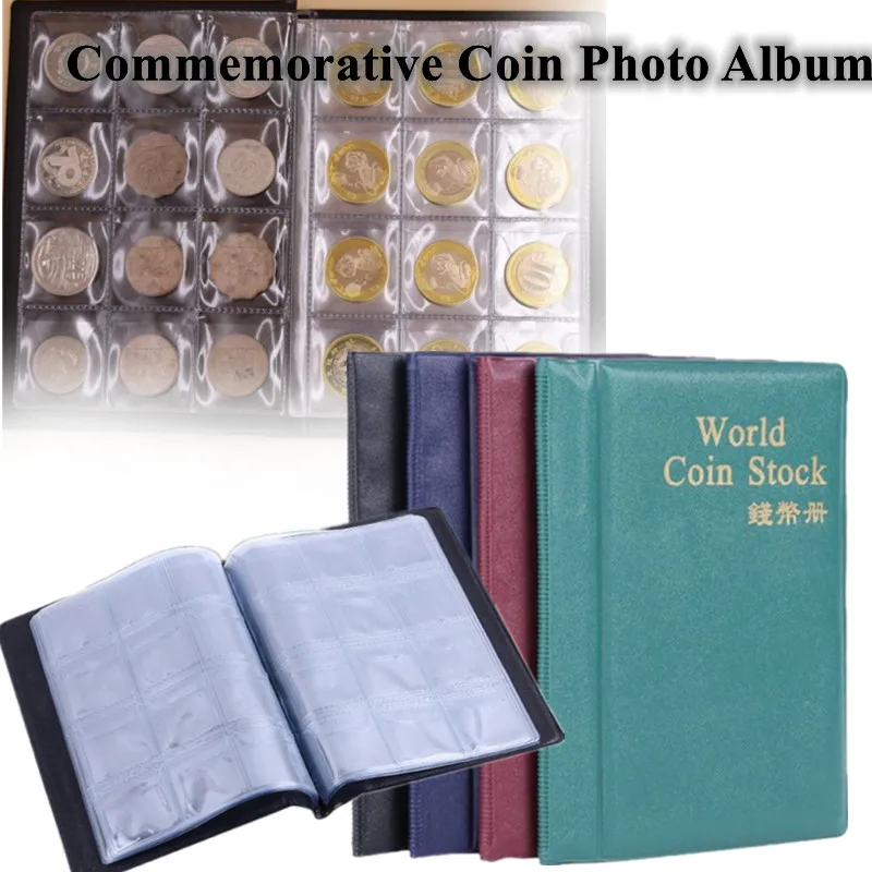

Gift 4 Colors Coin PVC 120 Pockets 10 Pages Badges Collection Book Instant Picture Album Commemorative coins Storage Collections