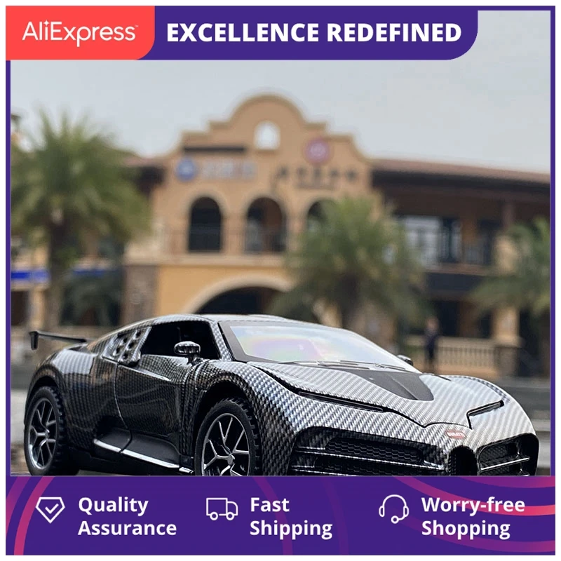 

1:32 Bugatti Centodieci Carbon Fibre Alloy Sports Car Model Diecast Metal Toy Car Model Simulation Collection Childrens Toy Gift